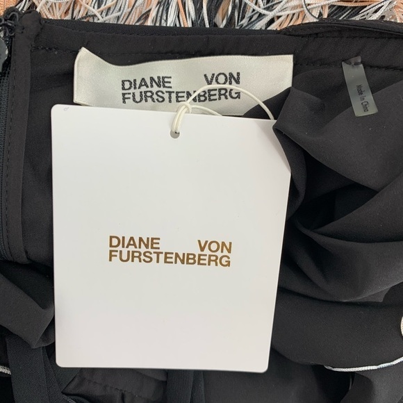 DVF Diane von Furstenberg Natalia Arizona Chevron fringe halter dress new 00 - Picture 6 of 7